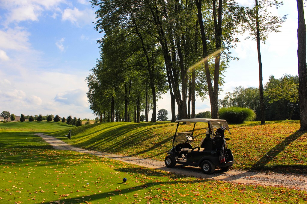 course photo with golf cart Grove City Country Club Golf Grove City, PA