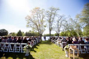 outdoor wedding on bar more lake
